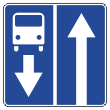 Дорожный знак 5.11.1 «Дорога с полосой для маршрутных транспортных средств» (металл 0,8 мм, II типоразмер: сторона 700 мм, С/О пленка: тип А инженерная)